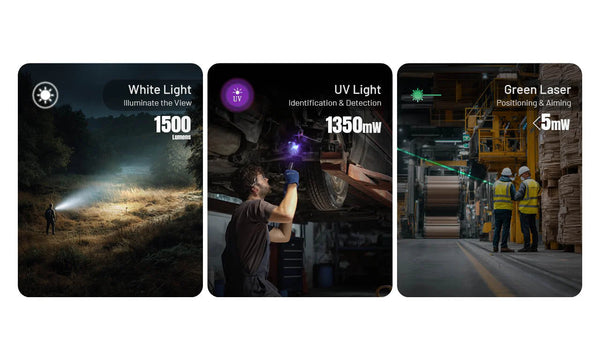 Nitecore EDC17 1500Lumen, Green Laser  & UV Switchblade Style