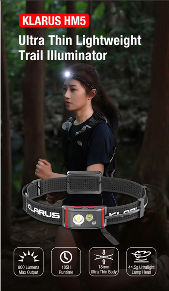 Klarus HM5vn V2 - Lightweight Long Runtime Headlamp R