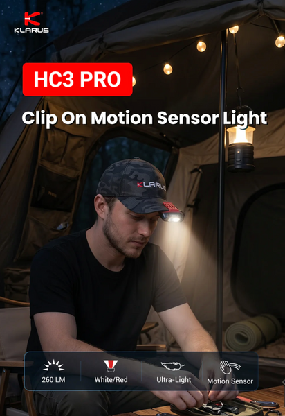 Klarus HC3 Pro Hat Clip On Headlamp