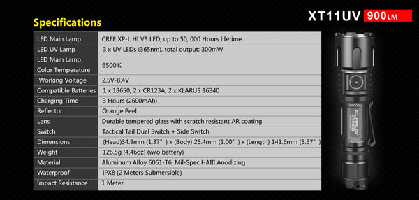 Klarus XT11UVvn - UV Bouncer Light