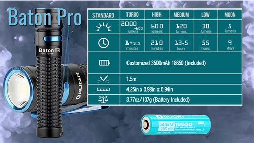 Olight BatonVN Pro - Slim 18650 General Carry