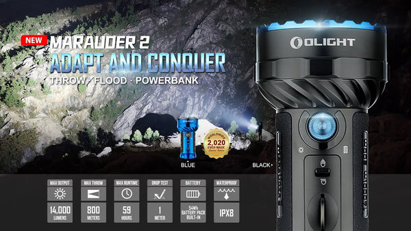 Olight MarauderVN 2 - Most Premium Flood Throw Pop-can Light R